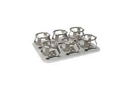 Платформа из алюминиевого сплава с зажимами для колб 6x250 мл для шейкеров, Yooning Платформа из алюминиевого сплава с зажимами для колб 6x250 мл для шейкеров, Yooning