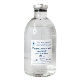 Физиологический раствор, рН 5,0–7,5, 450 мл, ПанЭко