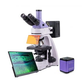 Микроскоп люминесцентный Lum D400 LCD, прямой, тринокуляр, галог. 30 Вт, ртут. 100 Вт, камера, монитор, MAGUS